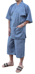 Japan Cool Jinbei Yukata Men's Half-Sleeved Japan Cotton top and Bottom