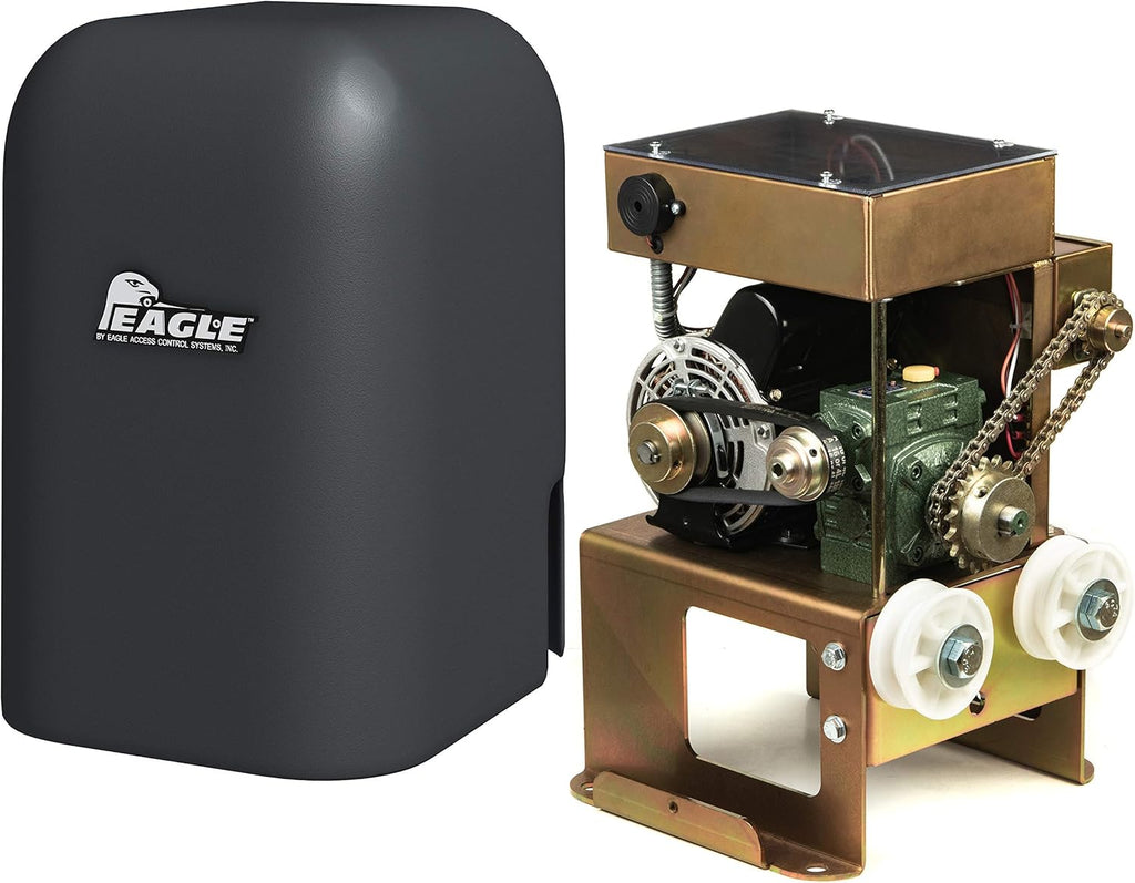 Eagle-1 Slide Gate Operator with 2 Wireless Remotes, Security Reflective Photo Eye Monitored, and Receiver – ½ HP Residential Home Slide Gate Opener – Easy to Install