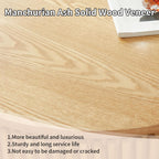 LKTART Round Coffee Table for Living Room, Accent Fluted Drum Coffee Table with Storage, Modern Solid Wood Veneered Circle Center Tea Table for Small Space Apartment (31.5''D×14''H-Natural)