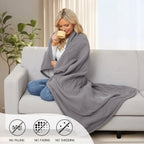 Coperta Elettrica Riscaldata 72"x84" Taglia Completa, Morbido Pile di Corallo con 4 Livelli di Riscaldamento e Spegnimento Automatico dopo 10 Ore, Lavabile in Lavatrice, Tessuto Morbido e Accogliente per la Casa, Grigio Scuro