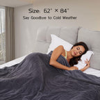 Coperta Elettrica Riscaldata 72"x84" Taglia Completa, Morbido Pile di Corallo con 4 Livelli di Riscaldamento e Spegnimento Automatico dopo 10 Ore, Lavabile in Lavatrice, Tessuto Morbido e Accogliente per la Casa, Grigio Scuro