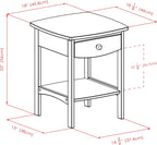 Winsome 22 x 18 x 18-Inch Wood Curved End Table/Night Stand with One Drawer, Brown (94918)