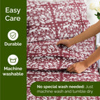 Komplet pościeli King Christmas Tree - Świąteczny wzór Xmas na lnie - Głębokie kieszenie - Dopasowany krój - 4 części - Bez zagnieceń - Wygodna i chłodząca świąteczna pościel zimowa - Łatwa w pielęgnacji - Przyjazna dzieciom