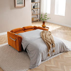 Eafurn 3 in 1 Convertible Pull Out Sleeper Sofa Couch Bed Queen Size, Corduroy Pullout Lounge Loveseat RV Sofa&Couches Sofabed with Soft Pillows Armrest,Side Pockers for Living Room Apartment