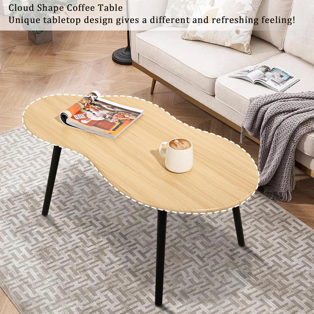 Small Coffee Table Cloud Coffee Table Modern Center Table Floor Table Walnut Irregular Coffee Tables Suitable for Living Room Small Spaces