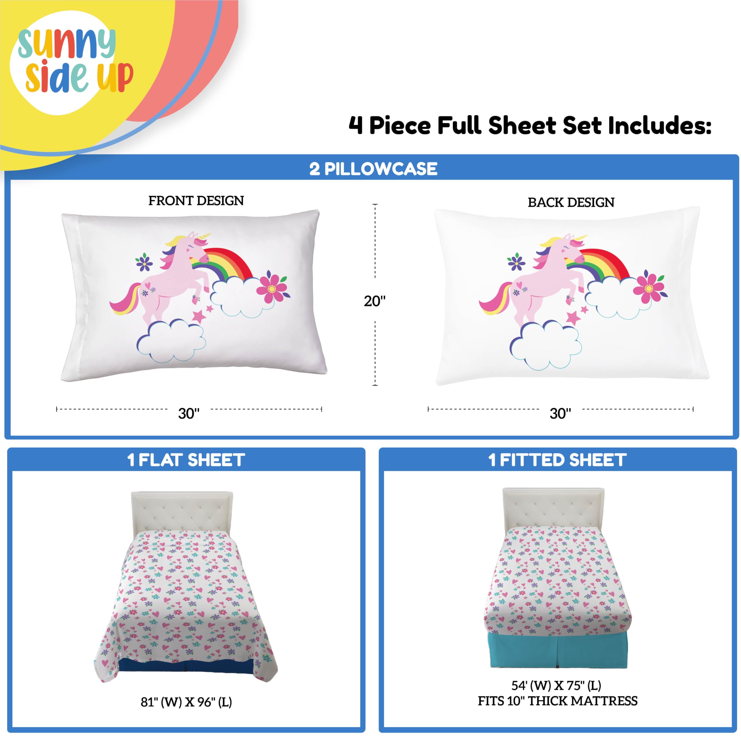 Sunny Side Up Minecraft Creeper & Animals Twin Sheet Set - 3 Piece Kids Bedding Set Includes Pillow Cover - Super Soft Microfiber Sheets