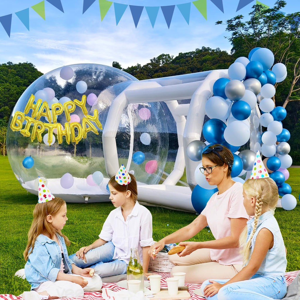 Aufblasbares Bubble-Haus für Kinder, 10ft Durchmesser klarer aufblasbarer Bubble-Dom-Zelt mit Gebläse & Pumpe, gewerblicher PVC wasserdichter Gartenzelt mit 6ft Tunnel, Party, gewerbliche Nutzung, Valentinstag Hochzeit