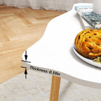 Cookie Coffee Table Low Table with 4 Solid Wood Sturdy Legs, Floor Table Desk for Sitting on The Floor, Storage and Living Room Furniture (White)