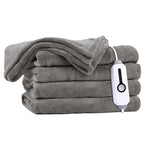 Couverture chauffante électrique DUODUO 72"x84" en polaire corail chaude avec 4 réglages de chaleur et arrêt automatique de 10 heures Protection contre la surchauffe - Gris 