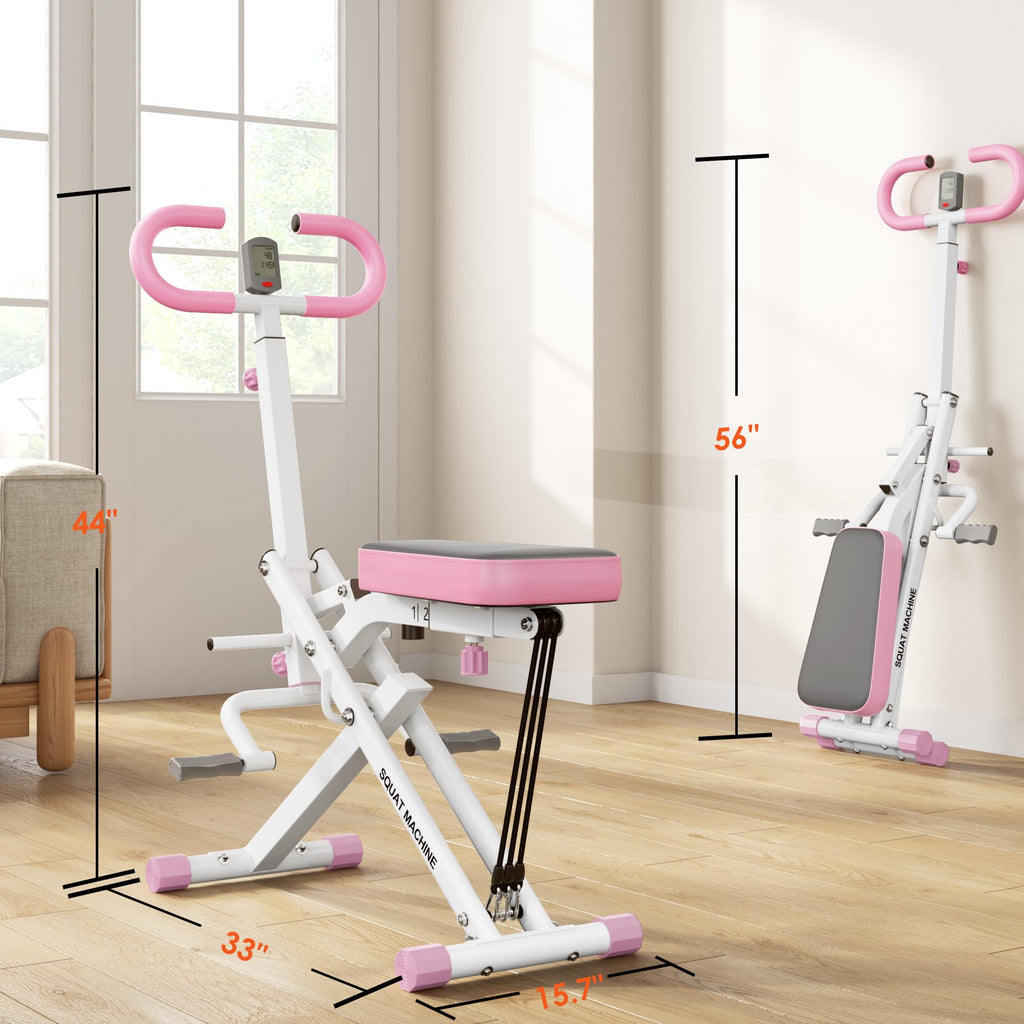 SogesGame Foldable Squat Machine, 2 in 1 Squat Rowing Machine, Workout Equipment for Home, Squat Assist Trainer for Glutes & Legs Workout