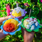 Adodotoe Snow Cone Cups, 100 pcs Shaved Ice Cups and 100 pcs Spoon Straws Snow Cone Bowls Ice Cream Bowls Flower Drip Cups for Birthday Party Summer Cookout,4 oz…