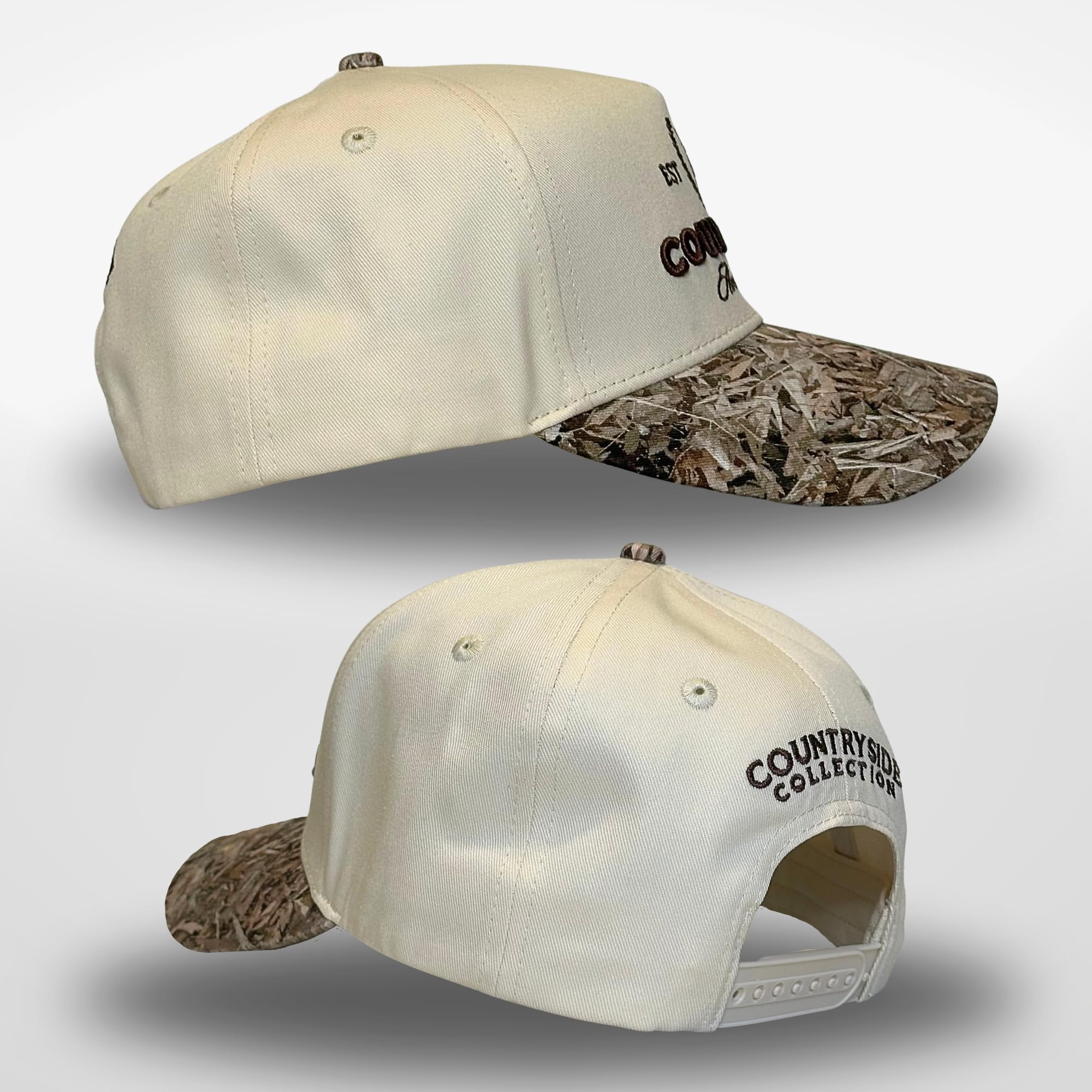 Vintage Trucker Hat | Country Cowboy Cute Preppy Retro Western Trucker Hats | Men Women Trendy Snapback | Tan Red Green Black (Country Club | Camo)