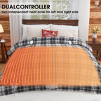 Elektrisch verwarmd deken, 50X60, verwarmingsdeken met 10 verwarmingsniveaus/8 uur automatische uitschakeling, marineblauw geruit Sherpa-dekenverwarmer voor volwassenen, wasbaar deken cadeau voor bank bed kantoor, ETL