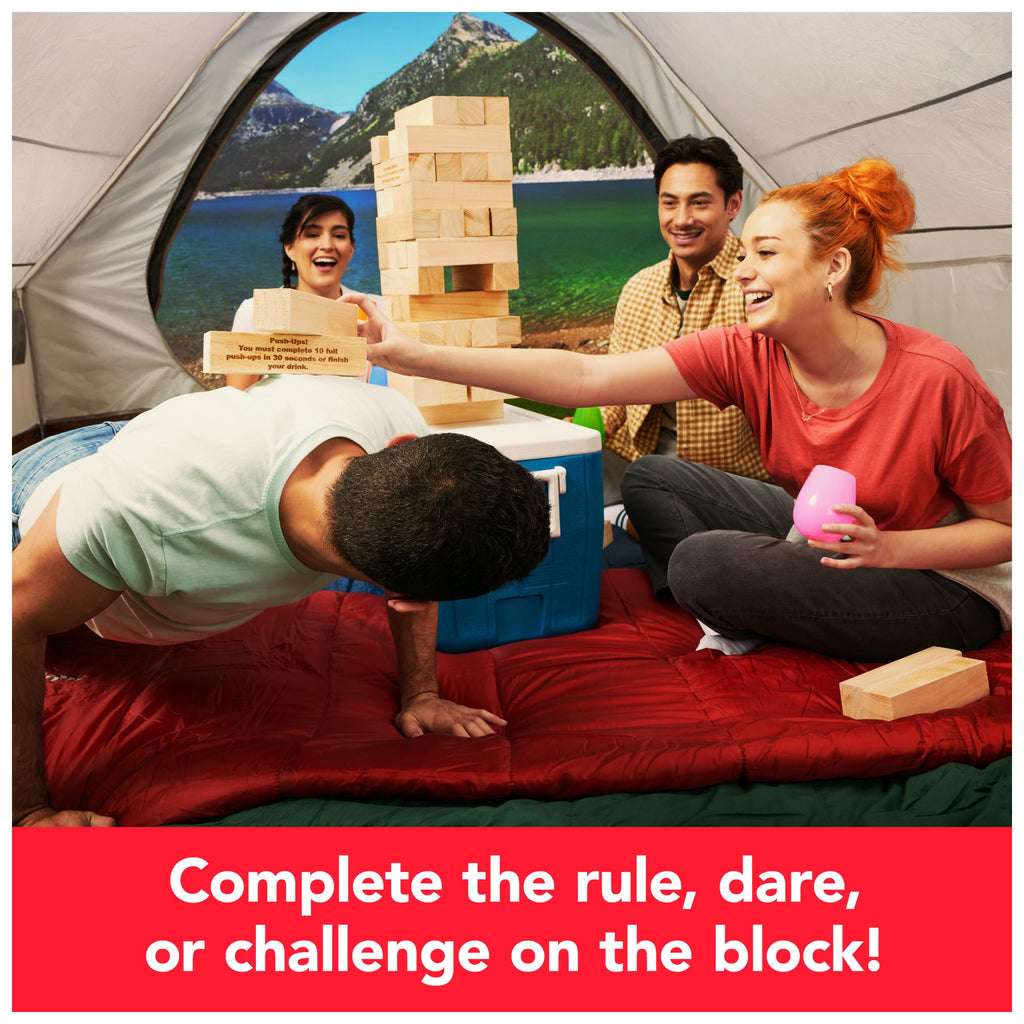 スピンマスターゲームズ、ハッピーアワータワー、巨大ジャンブリング木製ブロック、大学ゲーム、バチェロレッテパーティー、ハウスパーティー、18歳以上向け