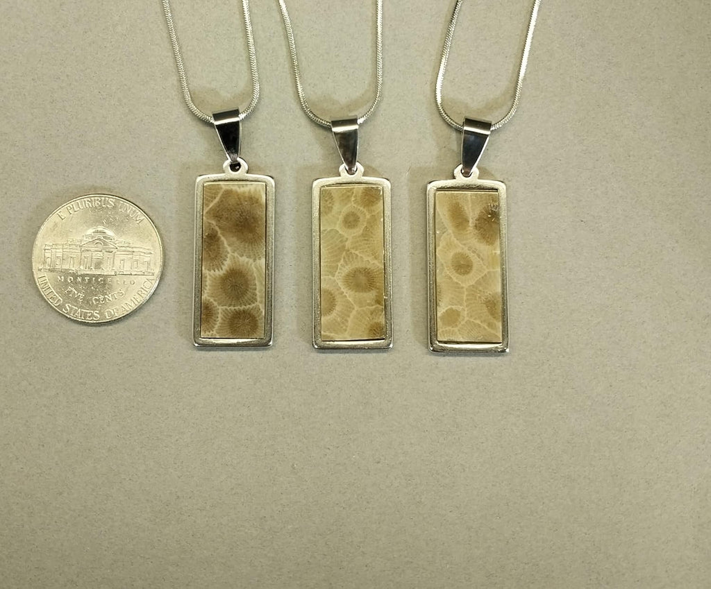 Petoskey Stone Necklace, Women and or Men, Handmade in Wisconsin, Petoskey Jewelry