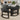 Round Coffee Table with Stools Underneath - 30 Inch Small Modern Tables Set with 3 Chairs Ottomans Seating Seats Black Wood