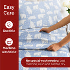 Komplet pościeli King Christmas Tree - Świąteczny wzór Xmas na lnie - Głębokie kieszenie - Dopasowany krój - 4 części - Bez zagnieceń - Wygodna i chłodząca świąteczna pościel zimowa - Łatwa w pielęgnacji - Przyjazna dzieciom