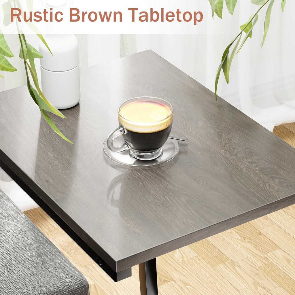 C-Shaped End-Table Set of 2 - Side Table for Couch,Curved Support Legs, Slide Under Couch Table for Sofa, TV Tray Table for Living Room Bedroom（Lvory）