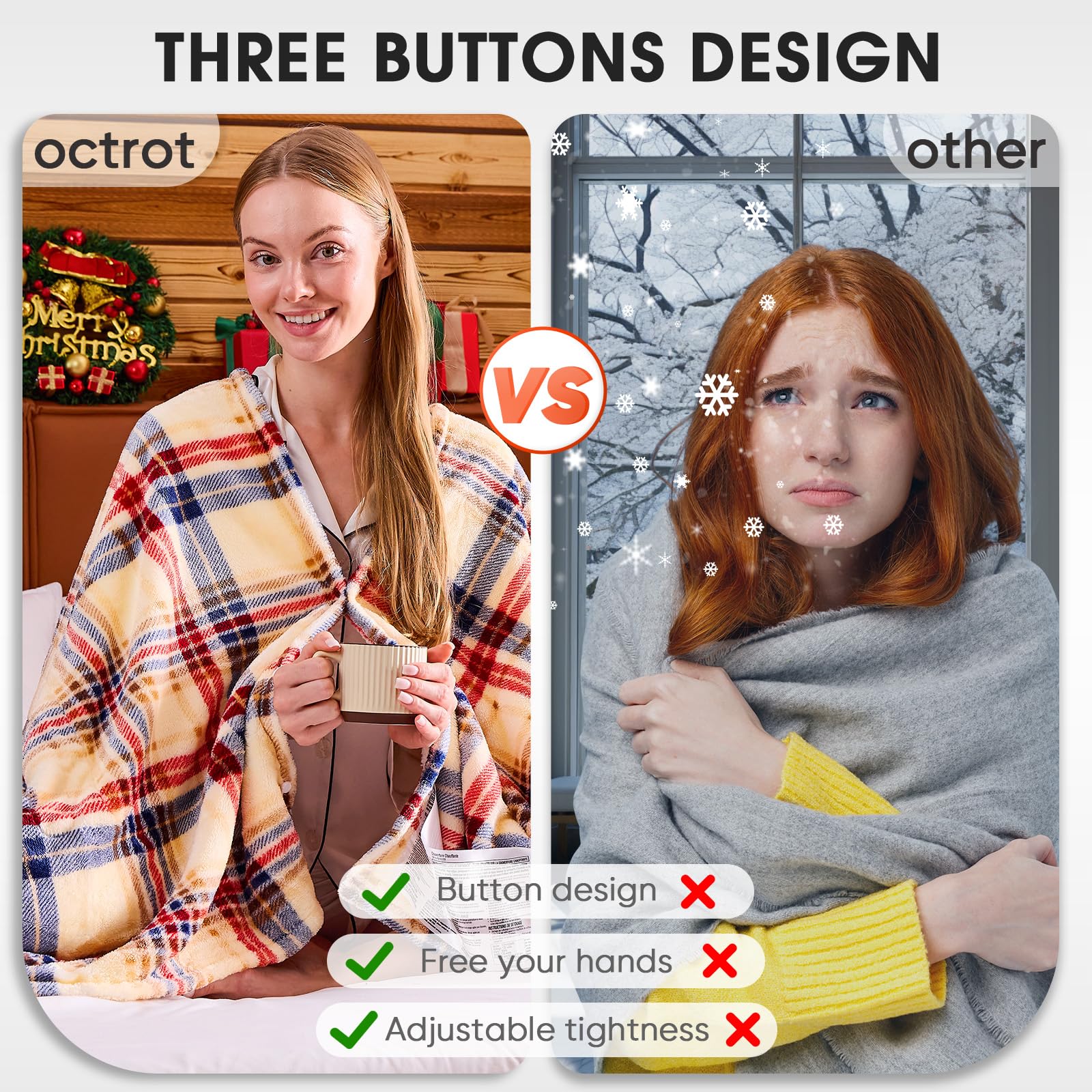 Elektrisch verwarmd deken, 50X60, verwarmingsdeken met 10 verwarmingsniveaus/8 uur automatische uitschakeling, marineblauw geruit Sherpa-dekenverwarmer voor volwassenen, wasbaar deken cadeau voor bank bed kantoor, ETL