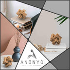 Wood Knot Entry Table Boho Shelf 6 Link Interlock Coffee Table for Living Room and Modern Farmhouse Hand Crafted Natural Mango Wood Console Table Decor (Natural)