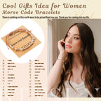 Motivational Gifts for Women Stocking Stuffers for Teen Inspirational Morse Code Bracelets for Her Daughter Sisters Gifts from Sister Adjustable Handmade Braided Link Pink Birthday Christmas Jewelry