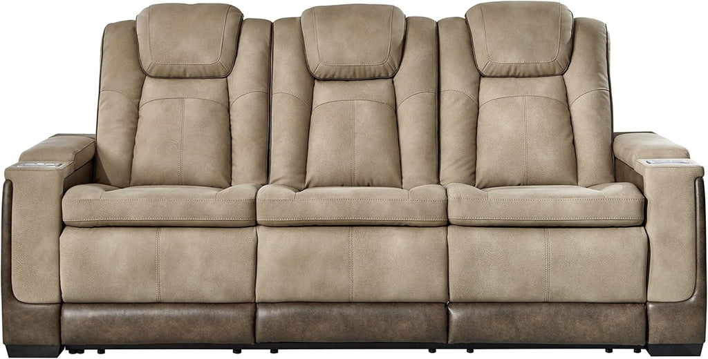 Signature Design by Ashley Next-Gen DuraPella Power Reclining Sofa with Adjustable Headrest, Sand