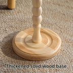 Rattan Small Side Table, Round Drink Table for Small Spaces, Boho Accent End Table with Solid Wood Leg for Living Room, Nightstand Table for Bedroom, Corners