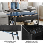Lift Top Coffee Table,Lift Coffee Tables with Storage Shelf and Large Hidden Compartment for Living Room,Lifting top Coffee Table for Small Space,Black
