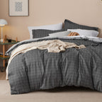 Bedsure Duvet Cover Queen Size - Reversible Floral Duvet Cover Set with Zipper Closure, Green Bedding Set, 3 Pieces, 1 Duvet Cover 90"x90" with 8 Corner Ties and 2 Pillow Shams 20"x26" - Grand Goldman