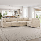 Modular Sectional Sofa,5 Pieces Sectional Couches for Living Room,L Shaped Cloud Couch Chaise Set, Black