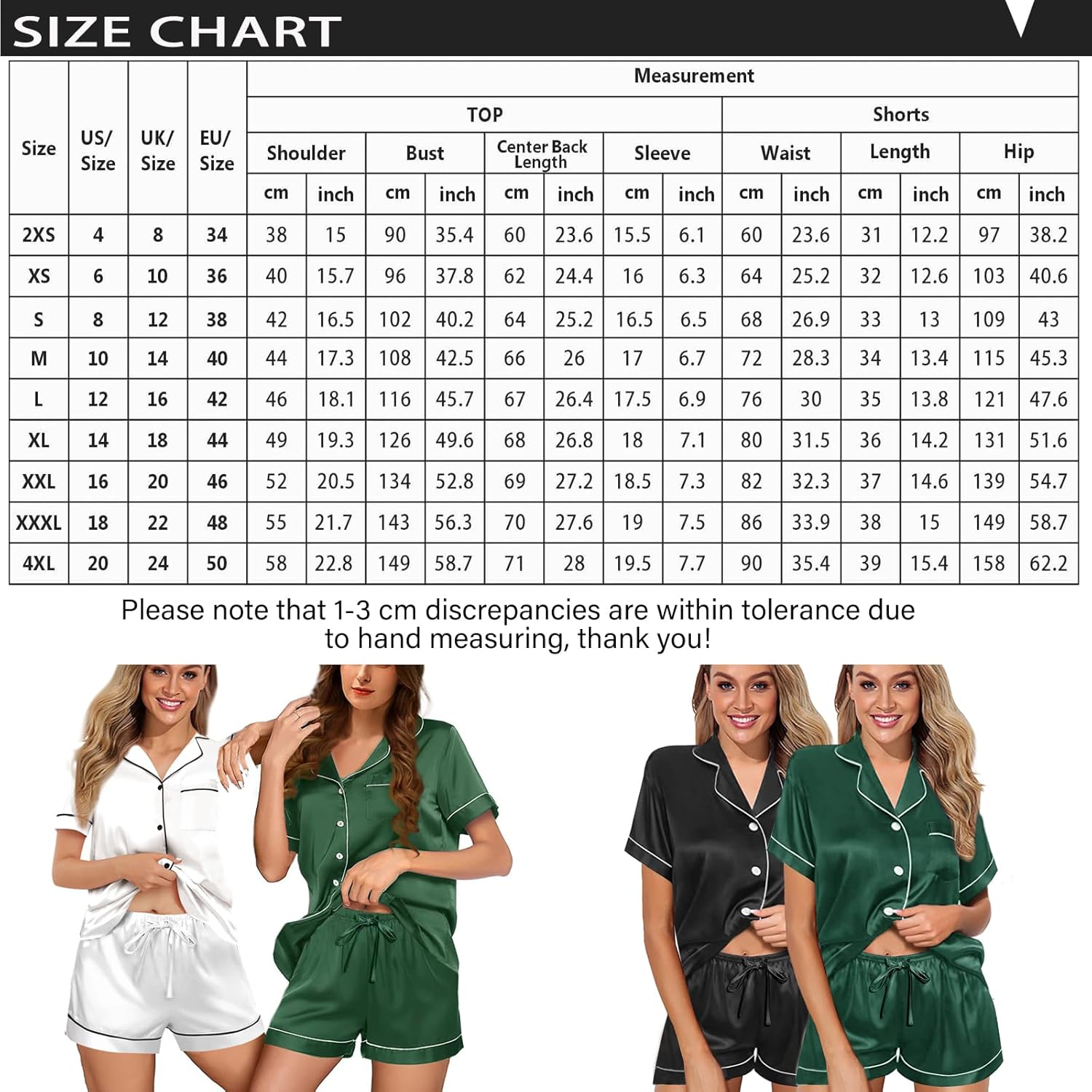 Womens Pajama Sets XS-4XL Silk Satin Pajamas Set Floral 2Pcs Pj Sets Button Down Pjs Set Sleepwear Loungewear