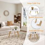 Small Oval Coffee Table,31.5" White Leaf-Shaped Center Table,Mid Century Minimalist Display Coffee Table for Living Room Small Space,Easy Assembly,White LCT50W