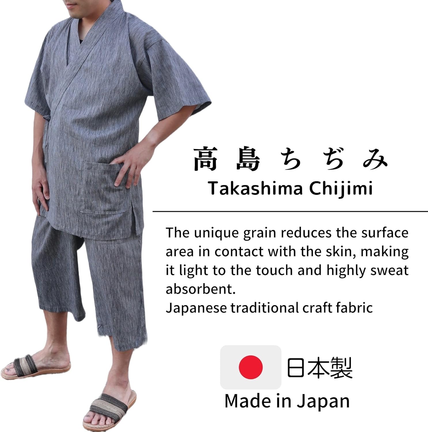 Japan Cool Jinbei Yukata Men's Half-Sleeved Japan Cotton top and Bottom