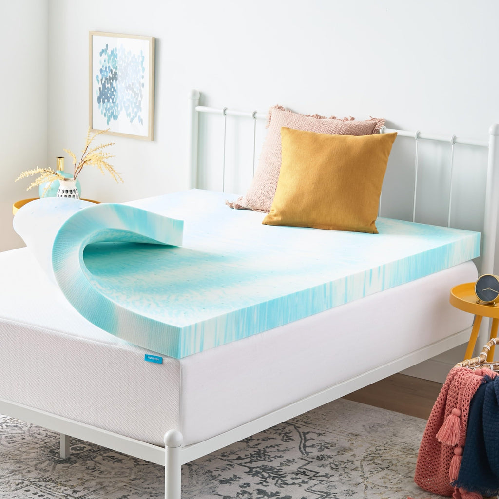 Linenspa Memory Foam Mattress Topper, Queen Size - 2 Inch Gel Infused Memory Foam - Plush Feel - Cooling and Pressure Relieving - CertiPUR Certified