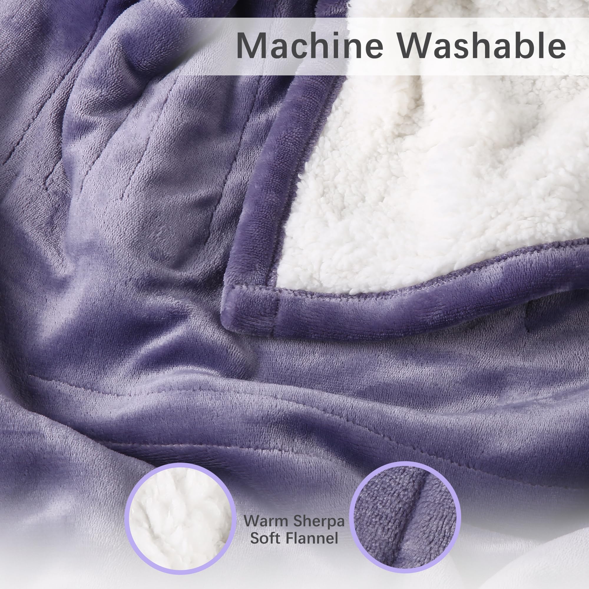 Coperta Elettrica Riscaldata Plaid con 5 Livelli di Riscaldamento e Spegnimento Automatico dopo 4 Ore, Plaid Riscaldato 50"x60" con Certificazione ETL e FCC per Casa e Ufficio, Lavabile in Lavatrice, Grigio Scuro