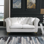 Chesterfield Sofa Couch, 87" Blue Modern Couch with Deep Seats, Velvet Fabric Comfy Sofas, Mid-Century 3 Seater Couch with Wide Armrest, Couches for Living Room, Bedroom and Office