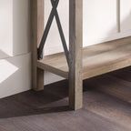 Walker Edison Sedalia Modern Farmhouse Metal X Entry Table, 46 Inch, Grey