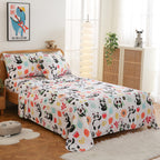 ست ملحفه کودکان یونیکورن صورتی JSD، سایز تویین، ۳ تکه، ملحفه‌های رختخواب میکروفایبر چاپ شده با طرح رنگین کمان برای دختران، جیب عمیق