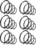 LOYALLOOK 18/24Pcs Hypoallergenic Nose Rings Hoops 316L Surgical Stainless Steel Lightweight Small Piercing Jewelry for Women Men Cartilage Tragus Helix
