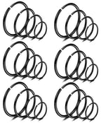 LOYALLOOK 18/24Pcs Hypoallergenic Nose Rings Hoops 316L Surgical Stainless Steel Lightweight Small Piercing Jewelry for Women Men Cartilage Tragus Helix