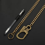 Ahiller Biker Wallet Chain, Heavy Duty Pocket Chain with Round Clasp, Men Chains for Keys, Jeans, Pants, Purse and Handbag (T-Brass-2PCS)