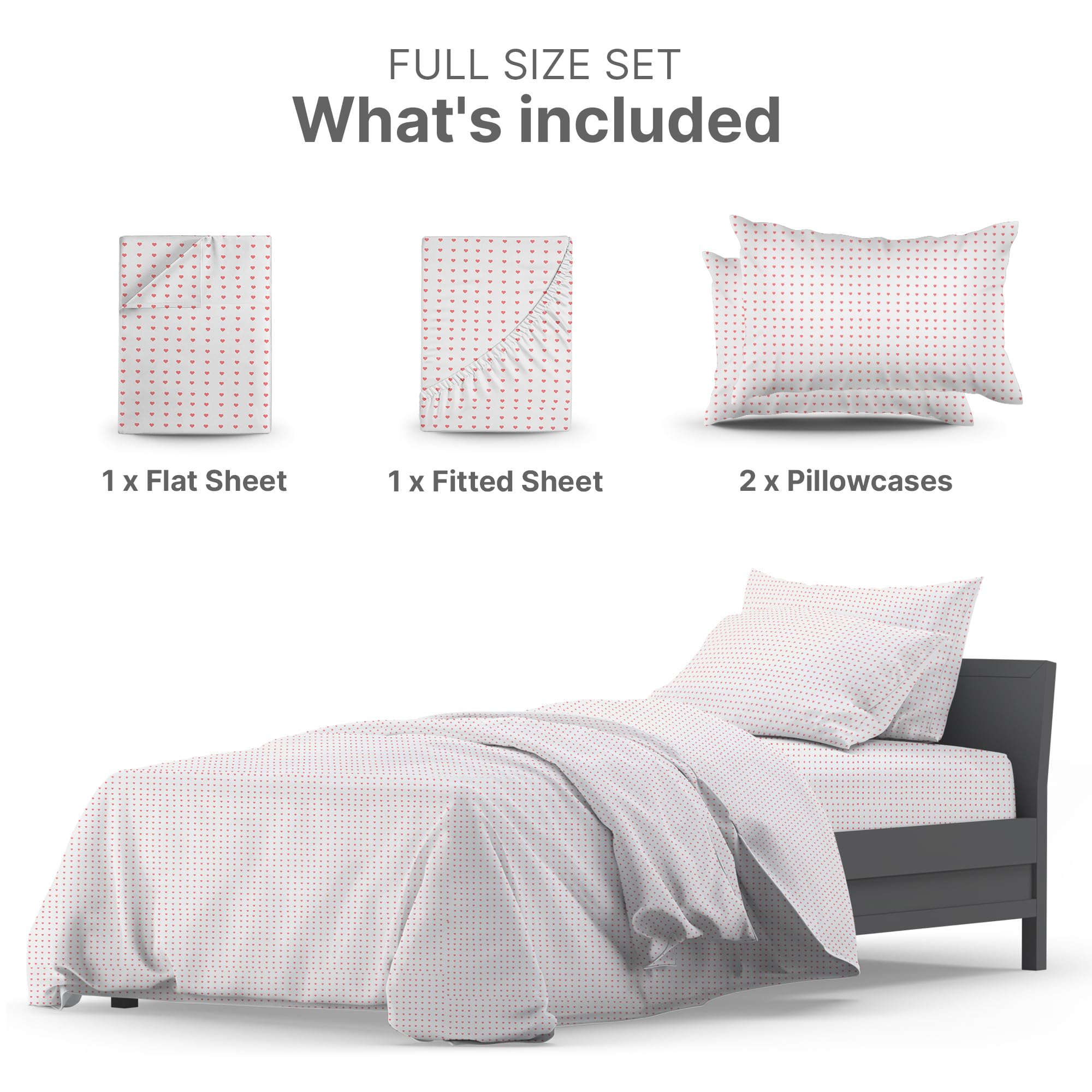 Kids Princess Full 4 Piece Sheet Set - Boys, Girls, Teens, Toddler - Easy Fit Deep Pockets - Breathable, Hotel Quality Bedding Sheets - Machine Washable - Wrinkle Free - Cute, Cozy, Soft - CGK Linens