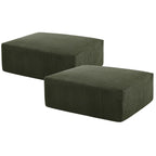 Sectional Cloud Boneless Sofa Couches for Living Room-113'' Beige 3 Seater U-Shaped Modern Lounge Couch-No Assembly Modular Corduroy Convertible Sponge Sleeper Sofas with Chaise for Home House