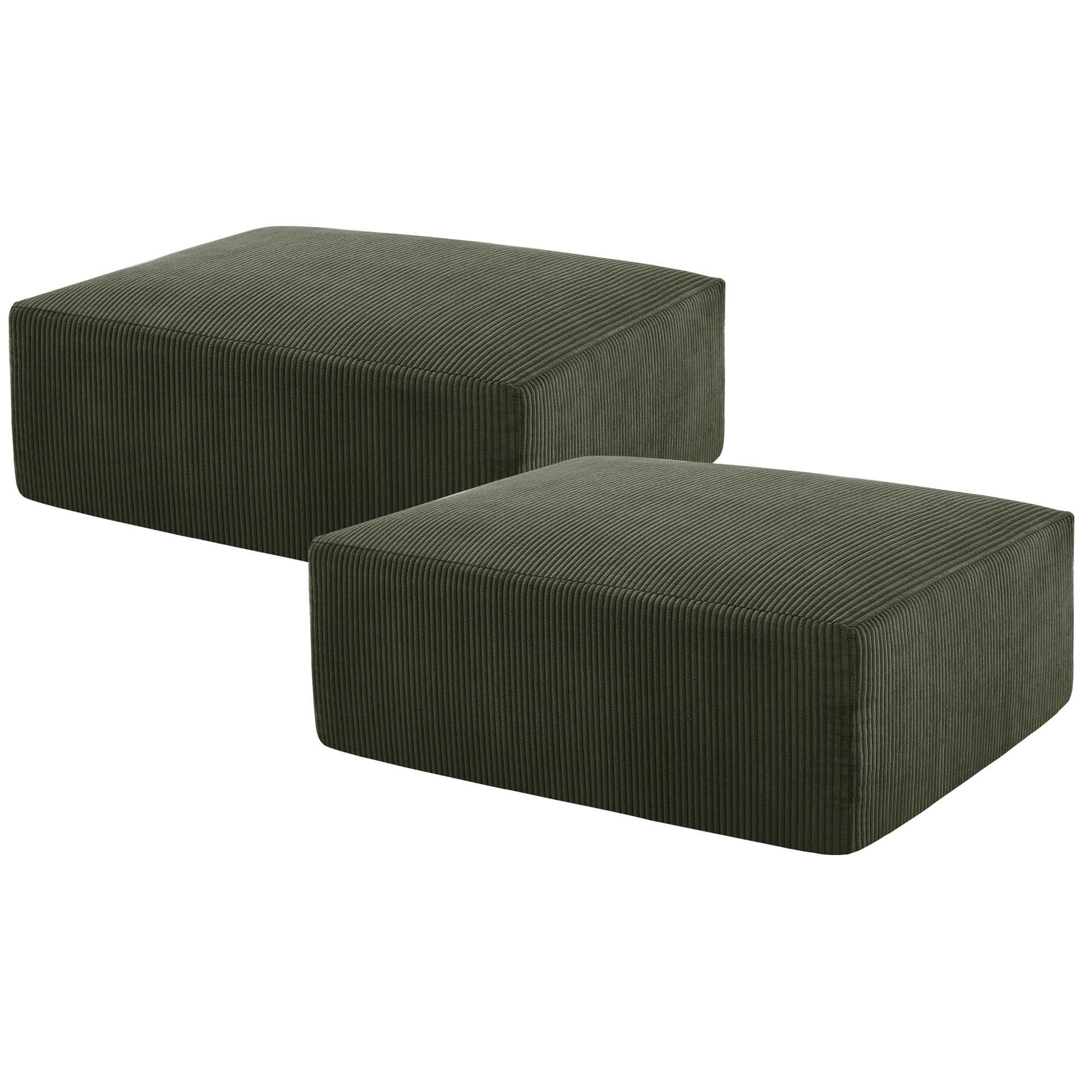 Sectional Cloud Boneless Sofa Couches for Living Room-113'' Beige 3 Seater U-Shaped Modern Lounge Couch-No Assembly Modular Corduroy Convertible Sponge Sleeper Sofas with Chaise for Home House