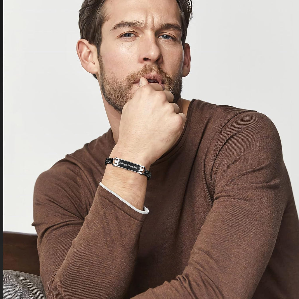 MPRAINBOW Adjustable Cremation Memorial Urn Bracelet, Stainless Steel Cremation Manmade Braided Urn Bracelet Keepsake Urn Bracelet for Ashes with Fill Kit