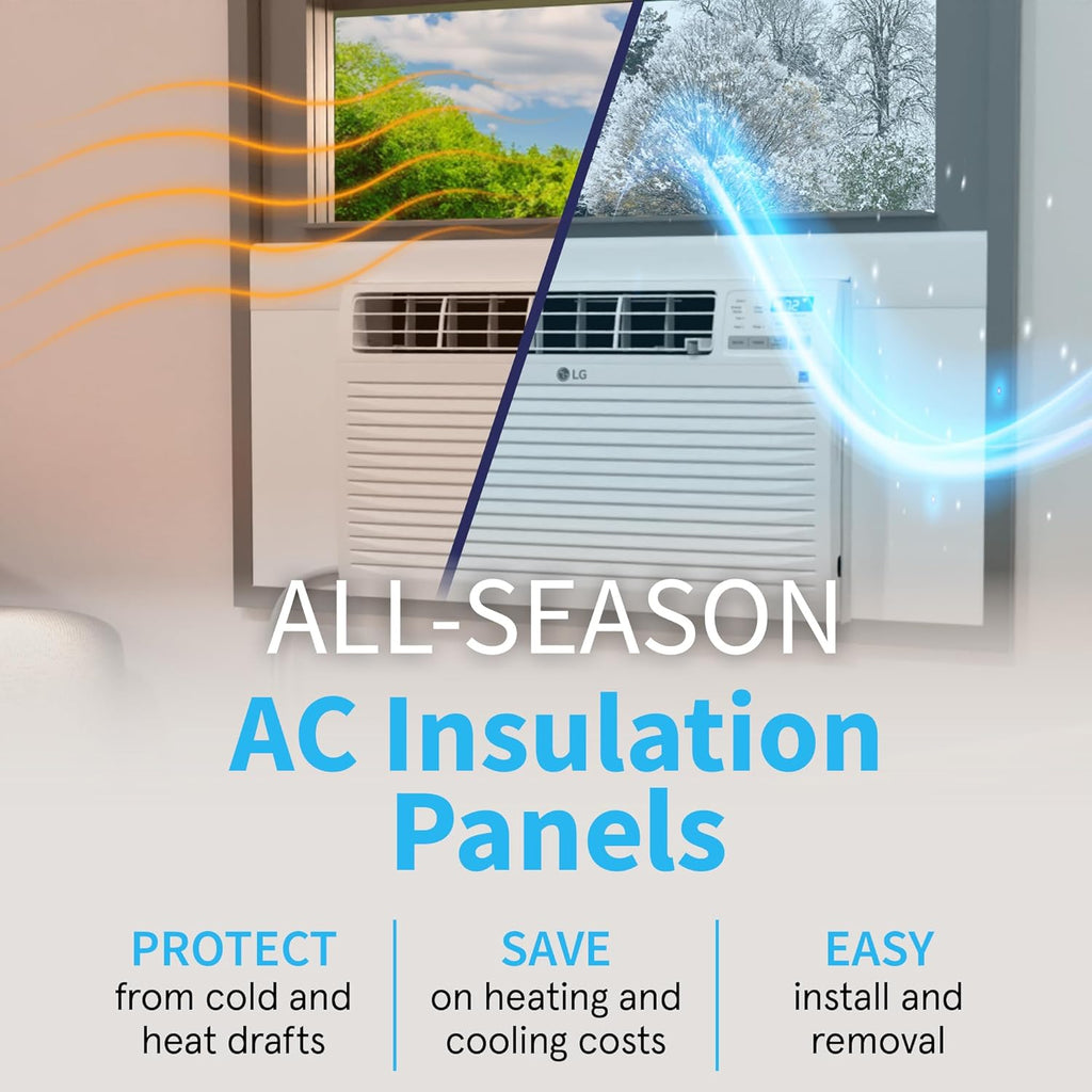 Surround Insulation Side Panels White for Window AC Unit Indoor Air Conditioner Cover for Winter and Summer