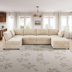 Modular Sectional Sofa,5 Pieces Sectional Couches for Living Room,L Shaped Cloud Couch Chaise Set, Black