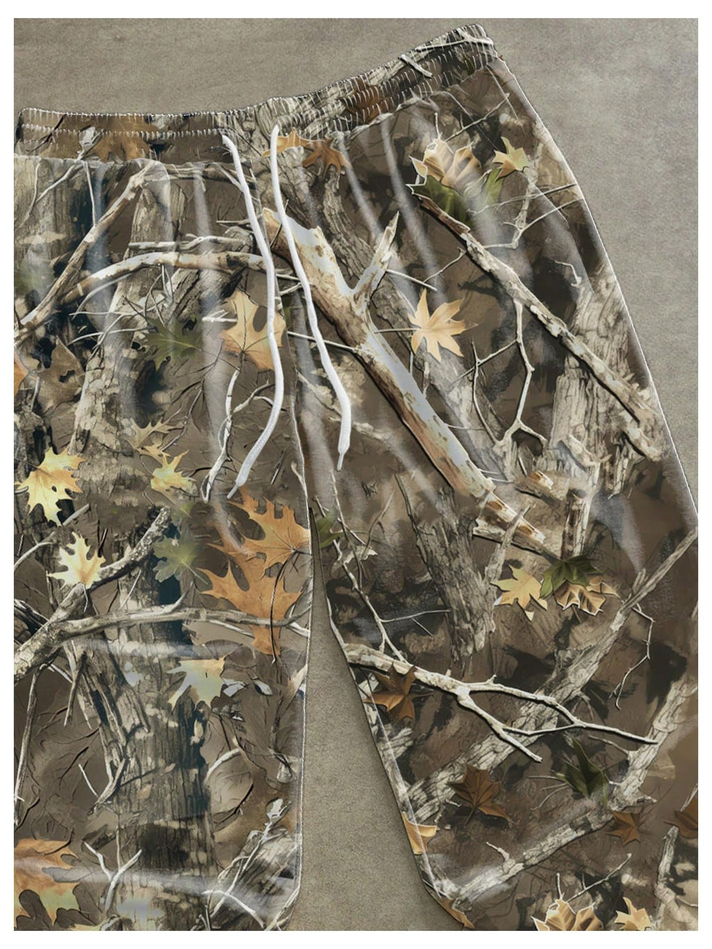 RoseSeek Men's Vintage Camo Pants Wide Leg Drawstring Waist Casual Baggy Sweatpants Trousers Streetwear Green Small