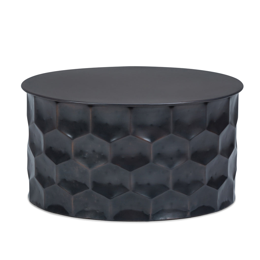 SIMPLIHOME Whitney Industrial 17 inch Wide Metal Storage Accent Side Table in Antique Bronze, Fully Assembled for the Living Room and Bedroom