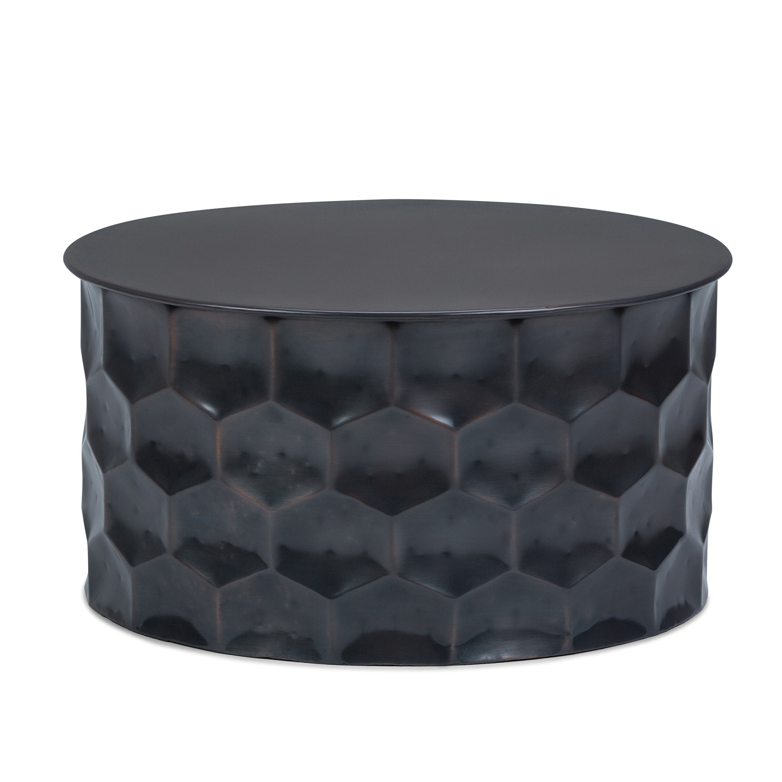 SIMPLIHOME Whitney Industrial 17 inch Wide Metal Storage Accent Side Table in Antique Bronze, Fully Assembled for the Living Room and Bedroom